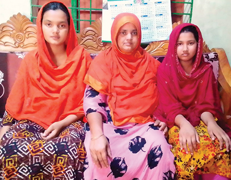 Jasmine and her family in Bangladesh